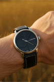 The Gentleman's Choice | Black & Cream Minimalist Watch | Premium Leather