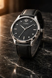 Phantom Black | Men's Analog Watch | Black Leather Strap | Midnight Edition