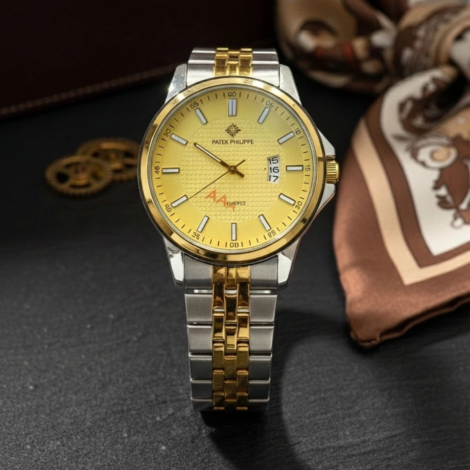 Heritage Excellence Two-Tone Gold & Steel Executive Watch with Triple Date Display