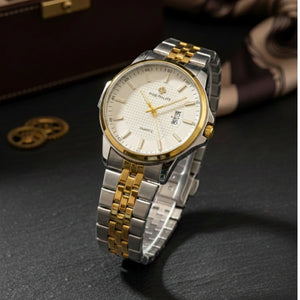 Heritage Excellence Two-Tone Gold & Steel Executive Watch with Triple Date Display