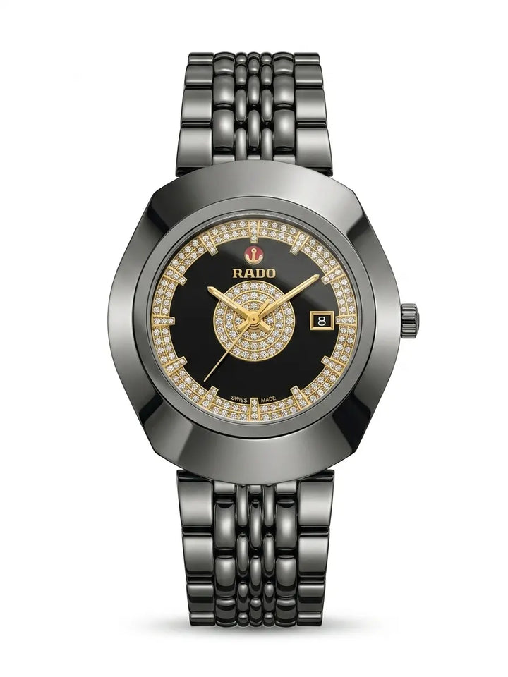 Titan Series | Black Dial Watch | Gunmetal Bracelet | Diamond Edition