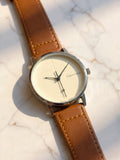 The Gentleman's Choice | Black & Cream Minimalist Watch | Premium Leather